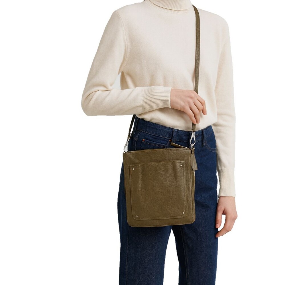 Borse In Pelle Shoulder Bag Pebbled Brown Leather Made in Italy Vintage